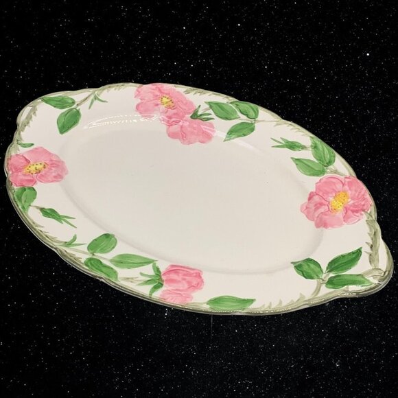 Vintage Franciscan Dessert Rose Oval Serving Platter 8.5”L 13”W - Picture 4 of 5